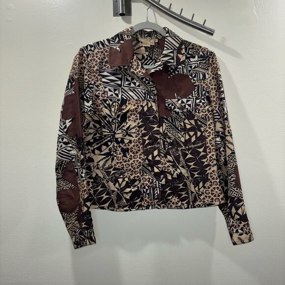 Vintage 100% Silk Button-Up Jacket – Size SP (Small Petite) - Picture 3 of 13